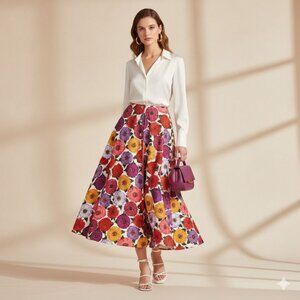 La DoubleJ Holiday Skirt in Zinnie Print – XS – Gently Worn